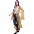 thumbnail image 3 of Moomaya Printed Georgette Beach Clothes For Women Long Shrug Cover Up Cardigan, 3 of 5