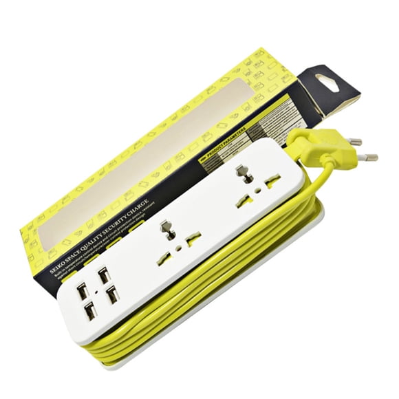 Injueey Regleta con puerto USB Solución de carga segura y confiable Regleta con ranura USB Versátil Electrónica miscelánea amarillo verde B