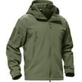 thumbnail image 3 of TACVASEN Men Windproof Soft Shell Outdoor Fleece Hoodie hooks and loops Coat Army Green M, 3 of 8
