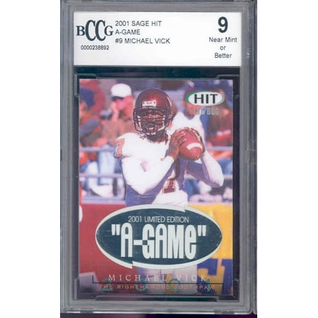 2001 sage hit a-game #9 MICHAEL VICK rookie BGS BCCG