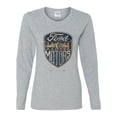 thumbnail image 2 of 1983 Vintage Distressed Ford Motors Legendary Power Cars and Trucks Womens Graphic Long Sleeve T-Shirt, Heather Grey, X-Large, 2 of 3