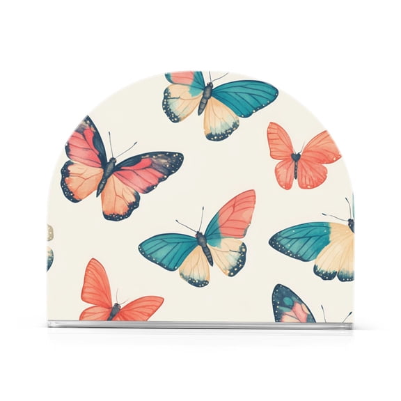 Yayeee Napkin Holder for Table Kitchen Paper Tissue Organization, Colorful Butterflies