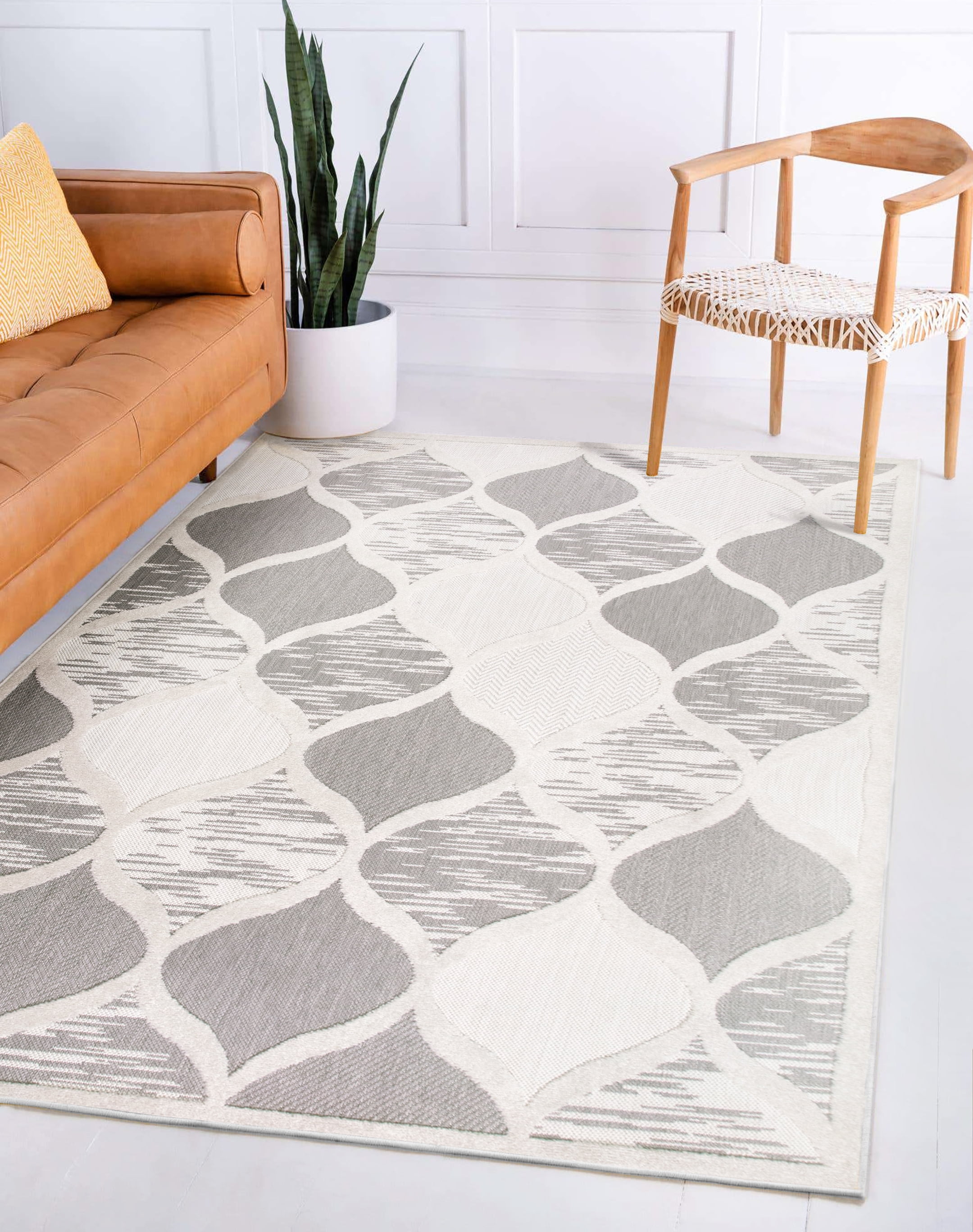 Leick Home Laurus Indoor Outdoor Area Rug, 5-Foot 3-Inch by 7-Foot