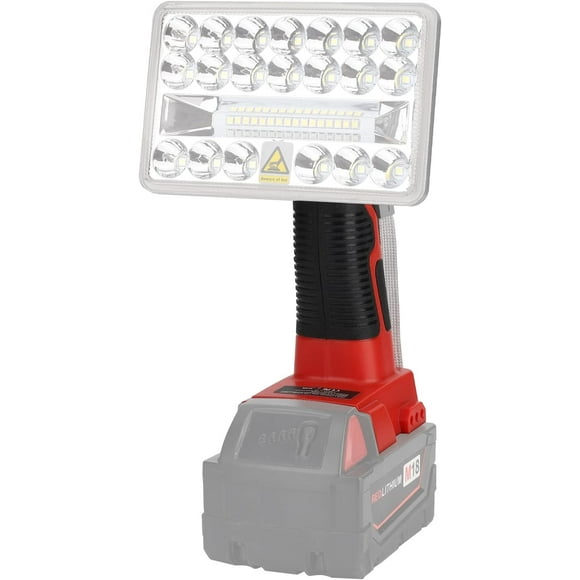SHIQI-18W LED Work Light for Milwaukee M18 18V Battery,2000LM Flashlight for Camping, Car Repairing, Emergency and Job Site Lighting