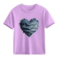 thumbnail image 1 of hengsof T-Shirt d'Été Imprimé Amour pour Enfants Manches Courtes Col Rond T-Shirt Graphique, 1 of 3