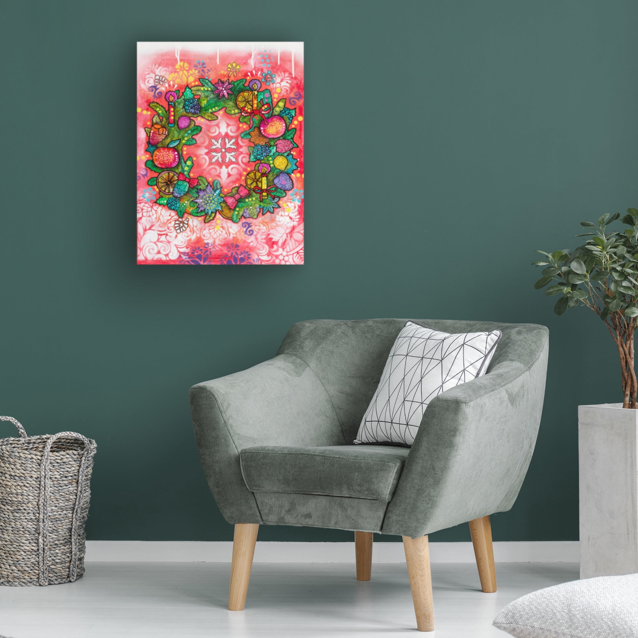 Canvas Wall Art - Dean Russo 'Citrus Wreath' Wall Art for Living Room, Bedroom, or Office Décor by Trademark Fine Art - 35 x 47 Inches