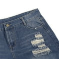 thumbnail image 4 of Women's Denim Shorts Mid Rise Distressed Jean Shorts Womens Shorts Stretchy Jeans with Pockets Summer Plus Size, 4 of 7