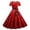 Red, variant on ZHOUCHANKIDS 1950s Retro Party Dress for Women Floral Print Short Sleeve Elegant Swing Prom Gown White XL