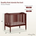 thumbnail image 4 of Dream On Me 2-in-1 Folding Portable Mini Crib, Cherry, 4 of 7