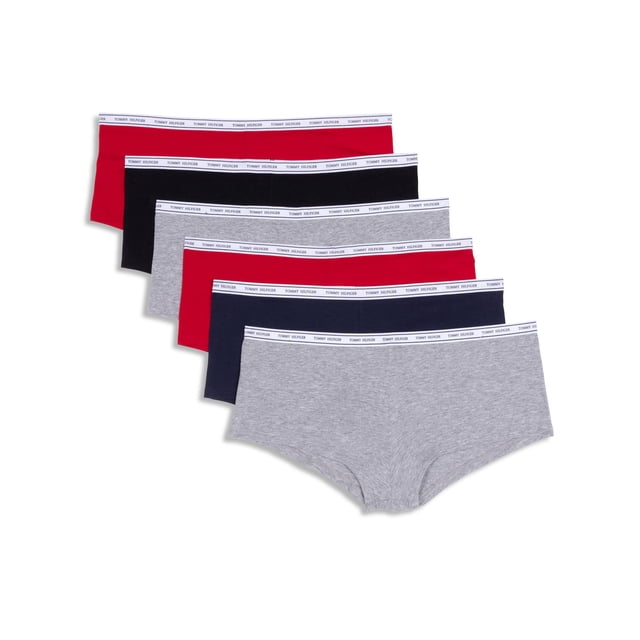 Pantalones cortos de algodón Tommy Hilfiger para mujer, paquete de 6