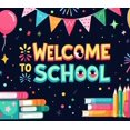 thumbnail image 4 of Welcome Back to School Banner Colorful School Bus Flowers Balloons Classroom Decor Party Supplies Photography Props Backdrop Decorations, 4 of 4