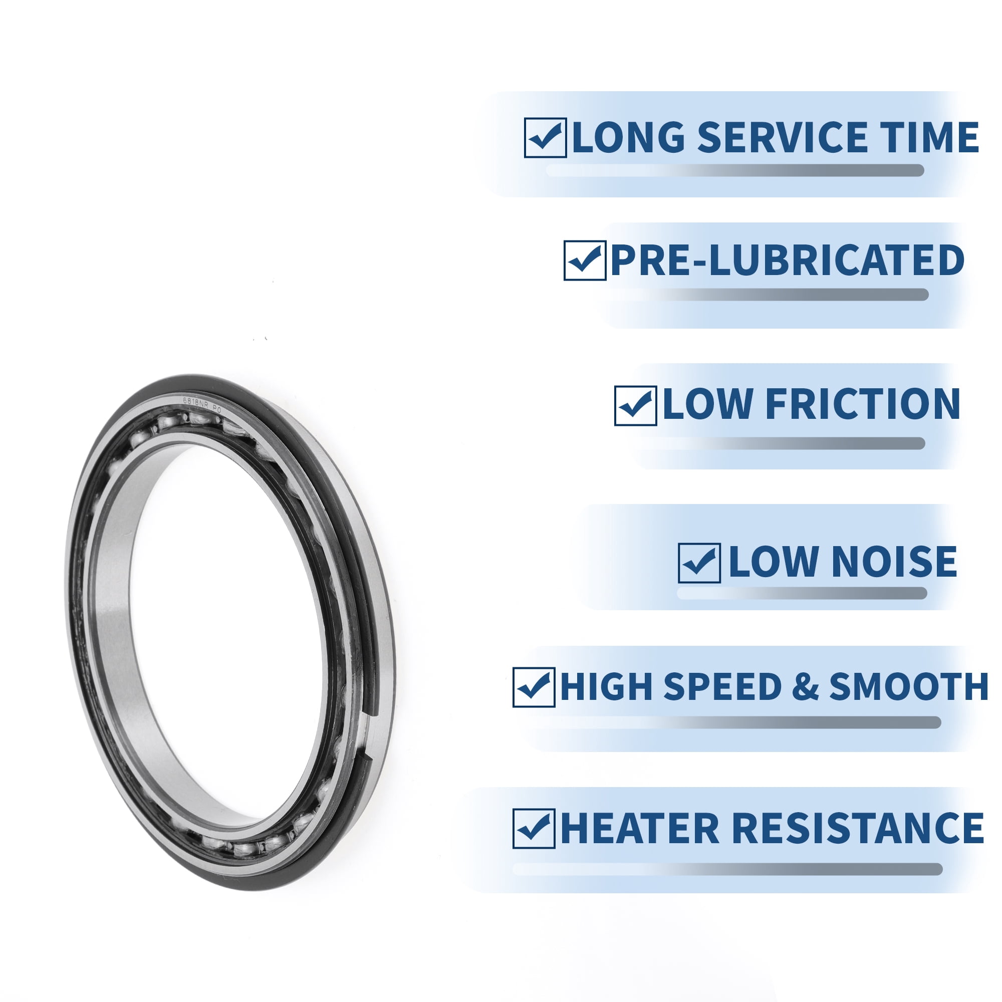 Unique Bargains 6818NR Deep Groove Ball Bearings 90x115x13mm P0 Open Type Lubricated Bearings 1 Pc Car Scooter Skateboard Wheel Universal Silver Tone