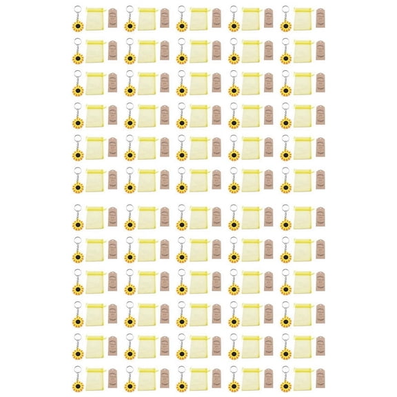 60PCS Sunflower Keychain Theme Favors Set