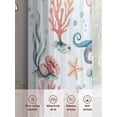thumbnail image 6 of Octopus Coastal Sheer Curtains 72 Inch Length 2 Panels for Living Room, Summer Beach Ocean Shell Jellyfish Starfish Voile Kitchen Curtain Set, Luxury Privacy Drapes Window Treatment for Bedroom, 6 of 7