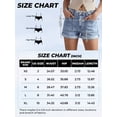 thumbnail image 4 of EMMIOL Women's Mid-Rise Stretchy Denim Hot Shorts Y2K Vintage Washed Rolled Hem Jean Shorts with Adjustable Waist and Patch Pockets, 4 of 10