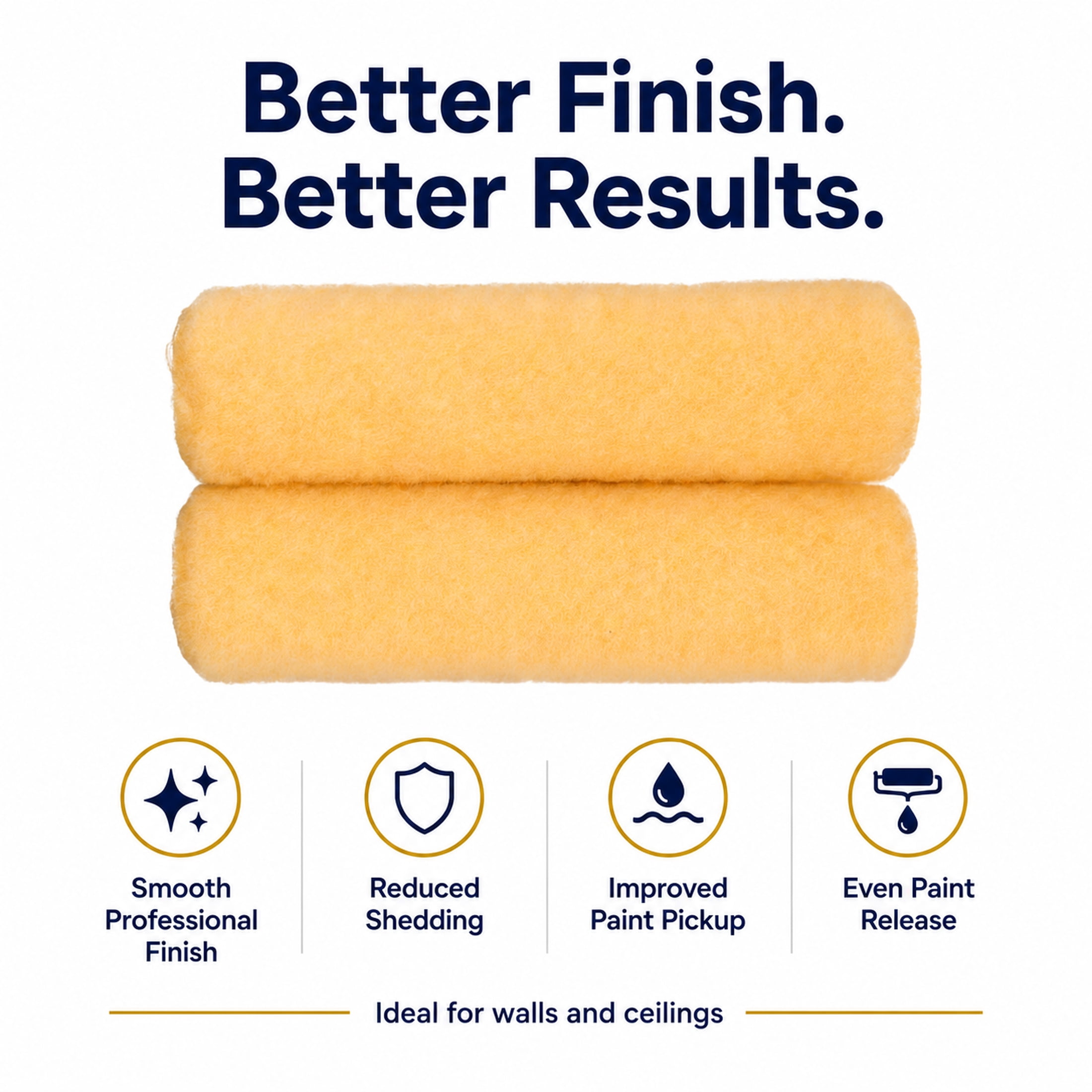 (3 pack) BETTER 9 in x 3/8 in nap High Density Knit Paint Roller Cover, 2 Pack