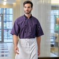 thumbnail image 3 of Vtex 0494-5301 Fils Rares Femmes Havana Chef Manteau SS Mesh&44; Aubergine - Extra Petit, 3 of 6