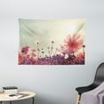 thumbnail image 1 of Floral Decor Tapestry, Flower Garden with Open Sky and Vintage Cosmos Plant Art Photo, Wall Hanging for Bedroom Living Room Dorm Decor, 60W X 40L Inches, Sky Blue and Dark Coral, by Ambesonne, 1 of 2