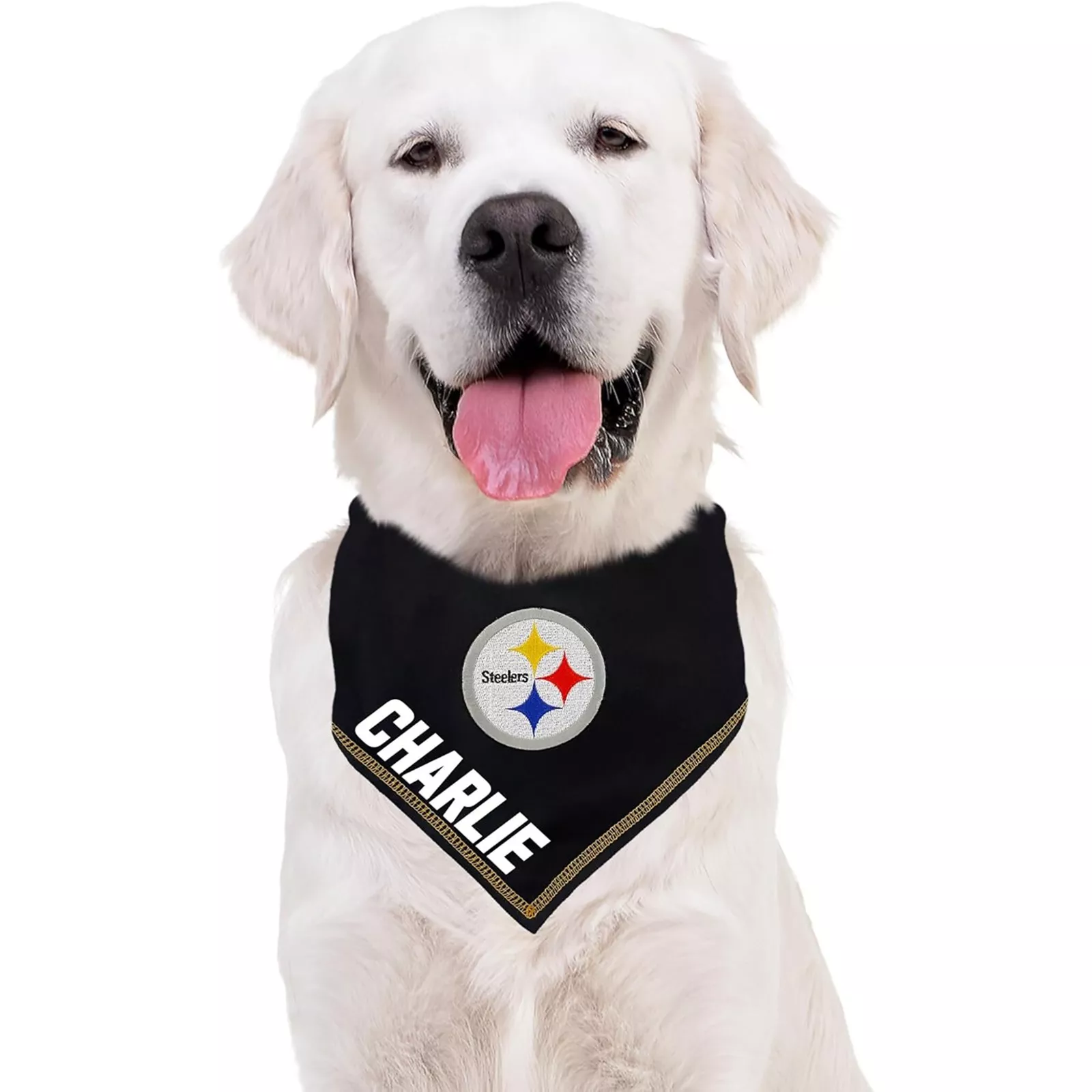 Pets First NFL Personalized Tie Bandana for Dogs & Cats Customizable Dog Bandana