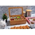 thumbnail image 4 of RoyalHouse Big Natural Bamboo Tea Box Organizer, Tea Bag Holder with 8 Compartments, 4 of 12