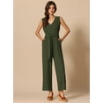 thumbnail image 4 of DARING DIVA Women's V Neck Casual Sleeveless Wide Leg Jumpsuit 2XL Army Green, 4 of 6