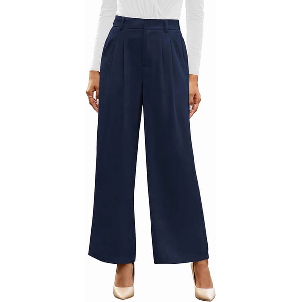 Pantalones de Mujer de Vestir,Pantalon Pierna Ancha Mujer con Bolsillos,Cintura Alta,Moderno y versátil,Adecus para el Trabajo, Ocasiones Informales, Yoga y Citas