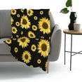 thumbnail image 3 of Sunflowers Throw Blanket -Plush Throw Super Soft Fuzzy Warm Blanket , Flannel Fleece Blankets for Sofa, Couch, Bed for All Season 50"X40", 3 of 6