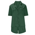 thumbnail image 6 of ZZwxWA Womens Silk Satin Pajamas Set Short Sleeve Pj Sets Button Down Pjs 2 Piece Sleepwear Loungewear Solid Color Homewear, 6 of 6