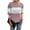 Pink, variant on Lilgiuy Women's Long Sleeves Round Neck Color Matching Loose Tops Blouse Knitted Sweater,Khaki,8 2022 Fall Winter