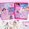 thumbnail image 2 of Set de juego magnético Barbie D.I.Y. 75 piezas con 3 muñecas magnéticas, 2 of 8
