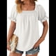 thumbnail image 2 of Tops de Verano para Mujer, Cuello Cuadrado, Elegantes, Informales, con Lunares, Mangas con Volantes, Camisetas Bonitas, Ropa de Moda L, 2 of 9