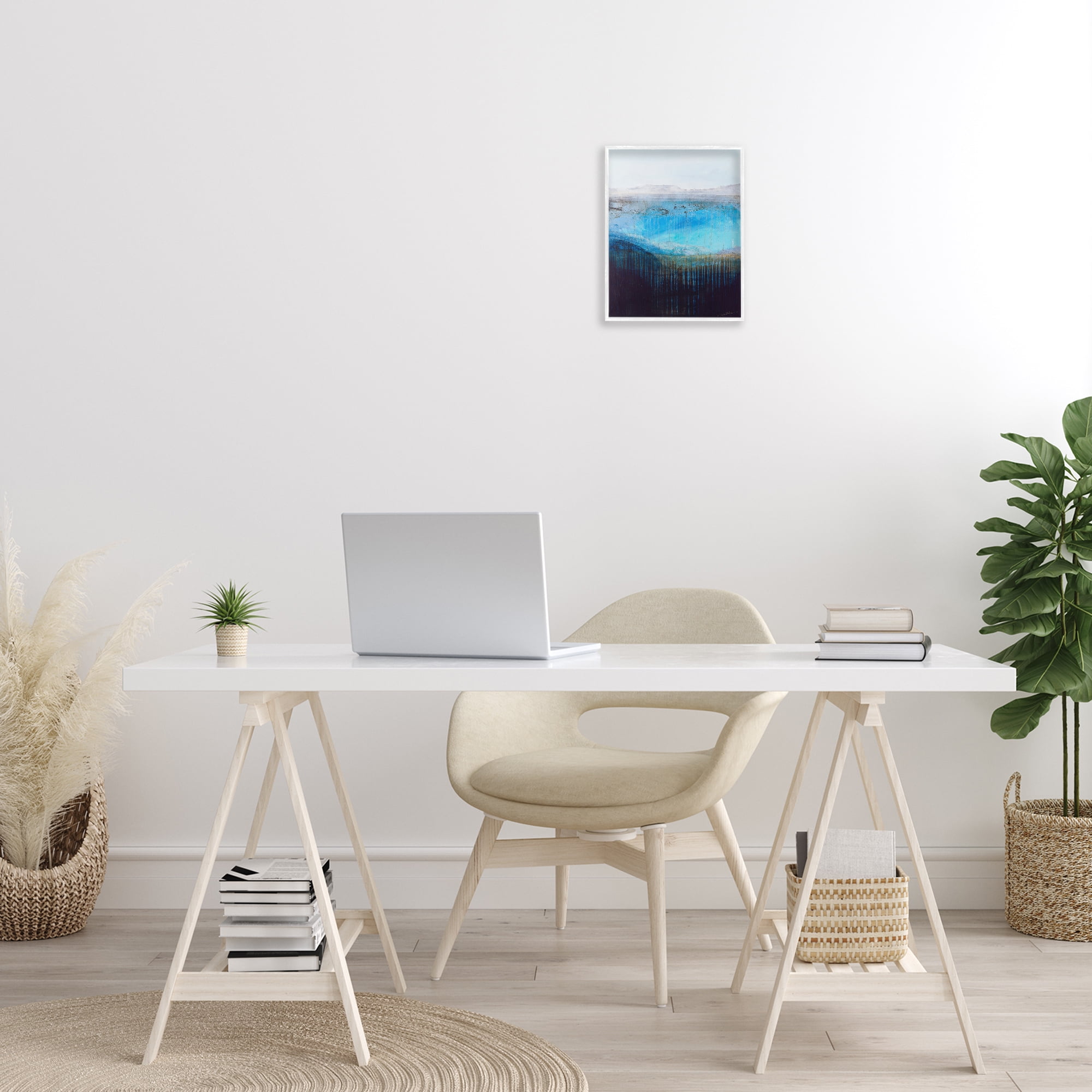 Stupell Industries Intense Abstract Landscape Abstract Painting White Framed Art Print Wall Art, 11 x 14