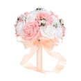 thumbnail image 2 of Ramo de novia con rosas artificiales para dama de honor, hecho a mano, ligero y elegante., 2 of 9