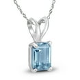 thumbnail image 2 of SZUL Women's 14K White Gold 6x4MM Emerald Shaped Aquamarine Pendant, 2 of 5