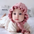 thumbnail image 4 of Baby girls Winter Hat Toddler beanie Cute ruffled warm knit hat for toddlers 6 months to 2 years old - Pink, 4 of 5