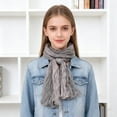 thumbnail image 5 of Xinwanna Ladies Shawl Scarf Color-Blocking Pleated Design Versatile Scarf Autumn Winter Outdoors Commuting Long Scarf (Yellow), 5 of 13