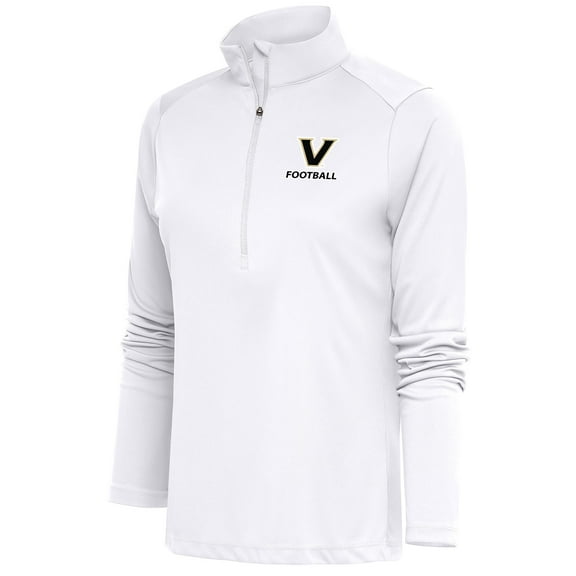 Women's Antigua White Vanderbilt Commodores Football Tribute Half-Zip Pullover Top