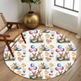 thumbnail image 2 of Round Rug 7Ft Washable Non-Slip, Easter Circle Area Rugs for Living Room Bedroom, Spring Rabbits Colorful Eggs Chicken Flowers Indoor Floor Mats Carpet Runner for Home Decor Aesthetic, 2 of 8