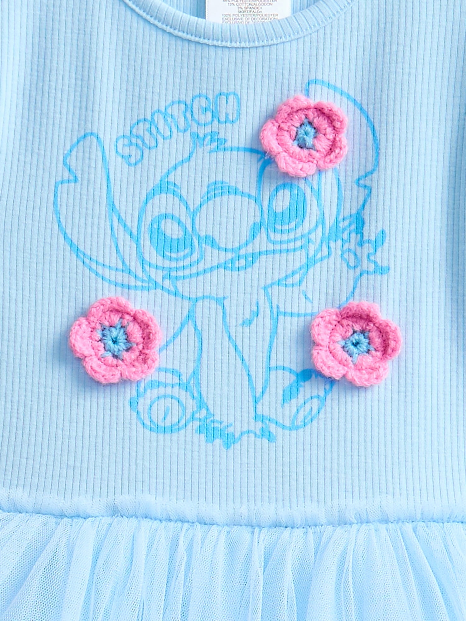 Stitch Toddler Girls Graphic Tutu Dress with Short Sleeves, Sizes 12M-5T
