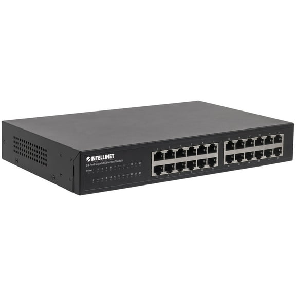 24-Port Gigabit Ethernet Switch 24 x 10/100/1000 Mbit/s RJ45-Ports IEEE 802.3az Energy Efficient Ethernet Desktop 19" Rackmount Metal
