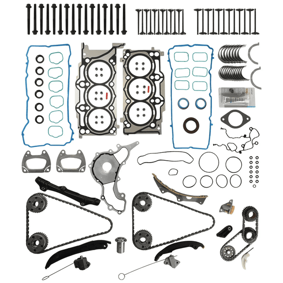 Timing Chain Kit Beaingrs Head Gasket Set Bolts Valve for 2011-2016 Dodge Jeep Ram Chrysler 3.6L V6