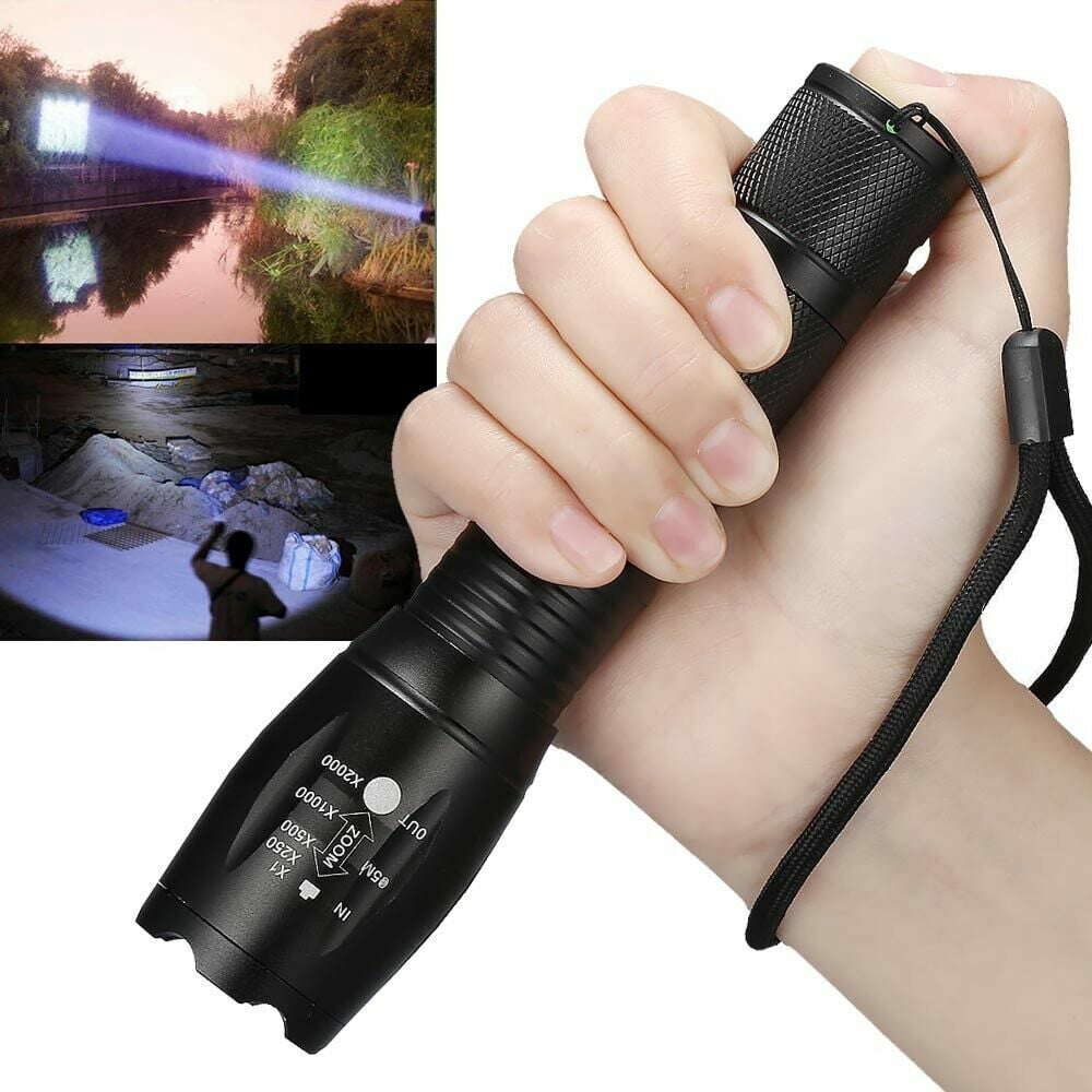 4 Pack USB Rechargeable LED Flashlight Adjustable Focus Outdoor 5-Modes Flashlight (Not included Battery)