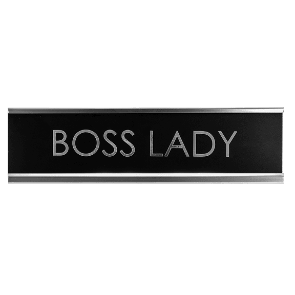 Signs ByLITA Boss Lady Silver Gold Novelty Desk Sign