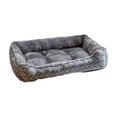 thumbnail image 2 of Sahpxhe Dog Bed, Rectangular High Bolster Warm Plush Pet Bed With Geometric Line Print For Indoor Cats And Small Medium Dogs, 2 of 6