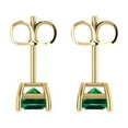 thumbnail image 4 of Clara Pucci 1.5Ct Emerald Princess Cut VVS1 Push Back Stud 14k Solid hypoallergenic Gold Designer Earrings For May, 4 of 7