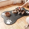 thumbnail image 5 of huayou Bone Shaped Pet Feeding Mat, Non-Slip Absorbent Paw & Bone Printed Dog Cat Food Water Bowl Mat, Washable Waterproof Pet Placemat, 5 of 7