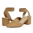 thumbnail image 2 of BURUDANI Womens Low Block Chunky Heel Ankle Strap Dress Pumps Shoes, 2 of 4