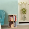thumbnail image 4 of Eliantte Rotating Bookshelf, 360° Spinning Bookcase, Wood Floor Standing Book shelf, Wood Narrow Book Shelf Organizer - 2 Tier, 4 of 6