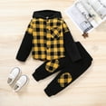 thumbnail image 2 of Younger Tree Toddler Baby Boy Clothes Hoodie Sweatsuit Outfits Kids Winter Flannel Plaid Shirt Top Pants Set for 4-5T, 2 of 7
