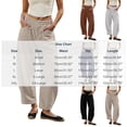 thumbnail image 2 of Tqcoqu Barrel Pants for Women,Baggy High Waisted Wide Leg Trousers,Lightweight Summer Y2k Pants with Pockets,White Women's M-XXL, 2 of 7